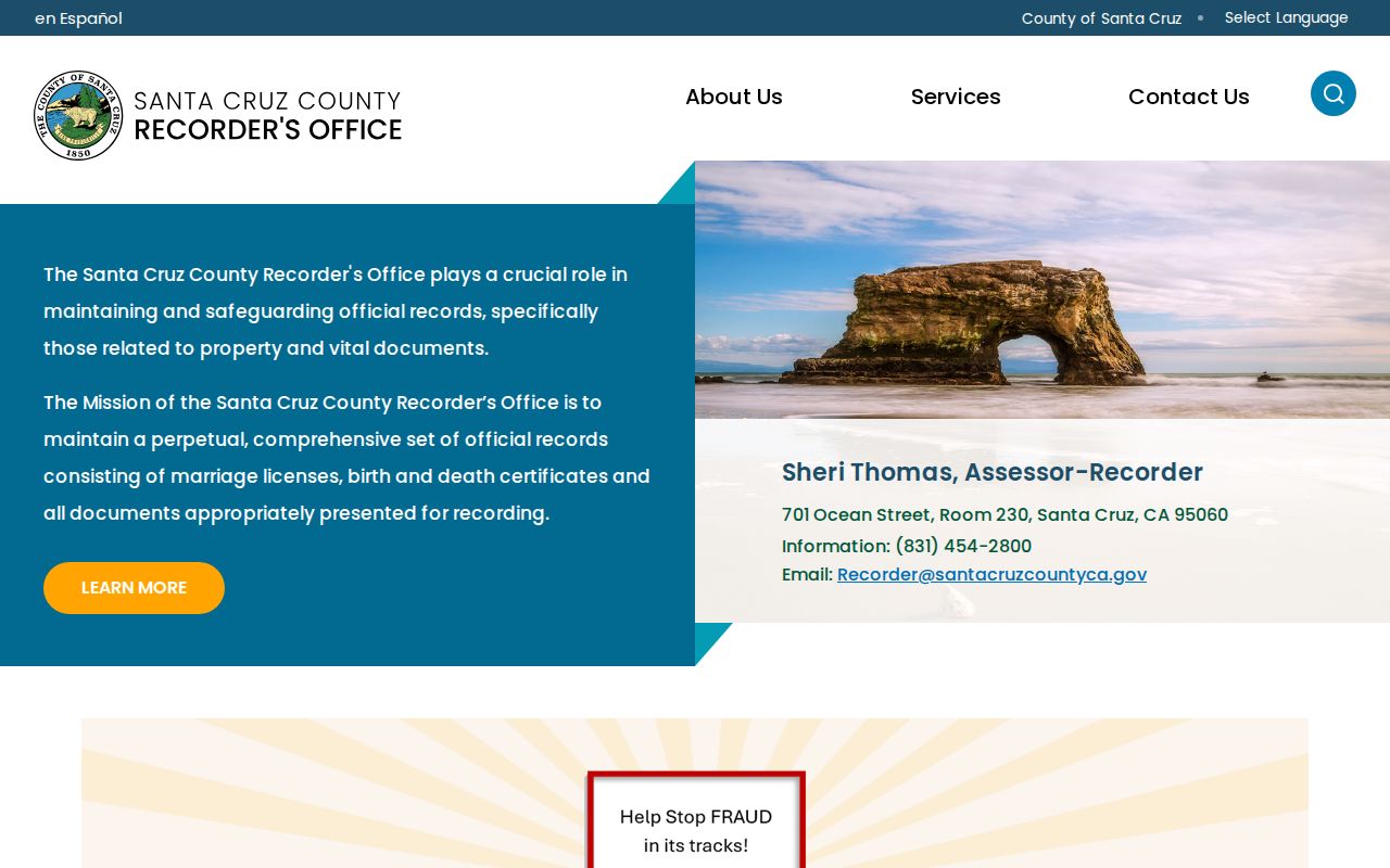 Santa Cruz residents directory County Recorder services