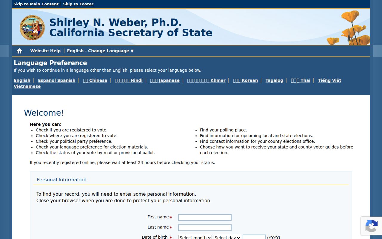 Santa Cruz residents directory My Voter Status