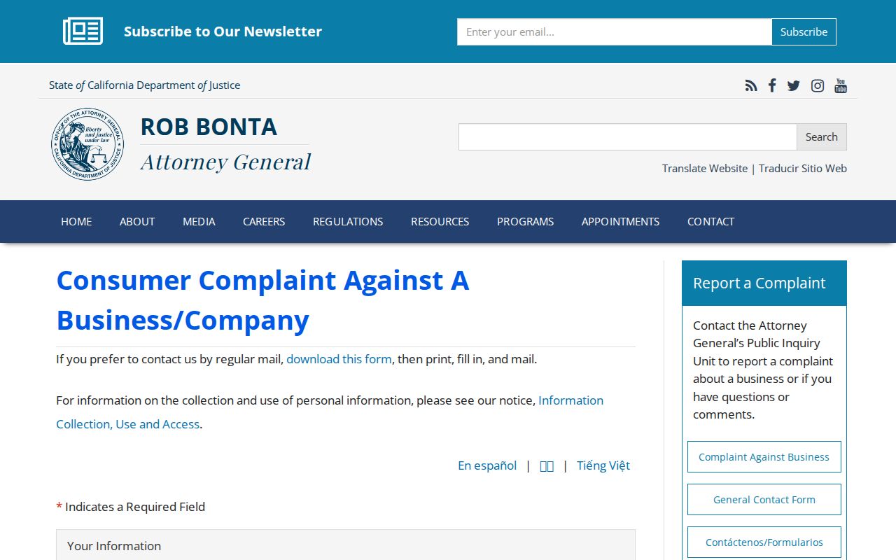Santa Cruz neighbors California consumer complaint against a business
