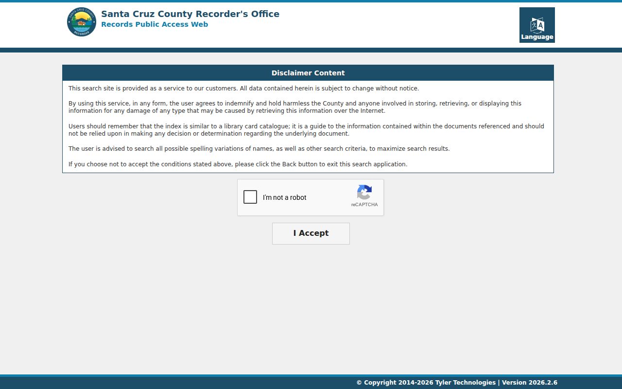 Santa Cruz previous residents official Recorder records index