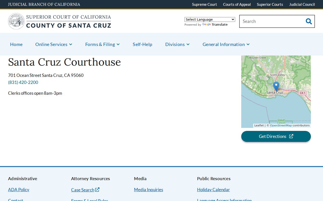 Santa Cruz resident lookup at the Santa Cruz courthouse
